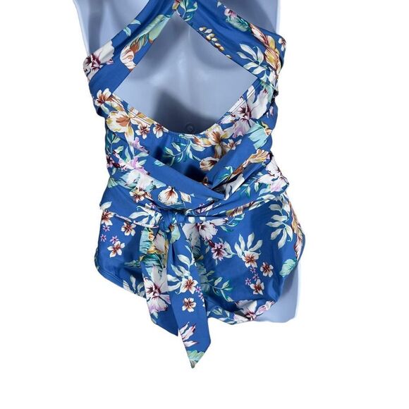 Jantzen Blue Floral Tunny Control Body Sculpt One Piece Bathing Suit - Picture 5 of 8